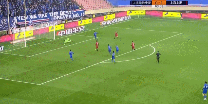 【gif】申花0比4上港 上港多点开花 柏佳骏直红下场
