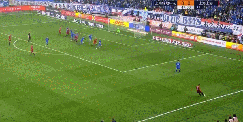 【gif】申花0比4上港 上港多点开花 柏佳骏直红下场