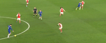 73 克里斯滕森分球,威廉左路胸部停球切入禁区小角度射门被莱诺封出.