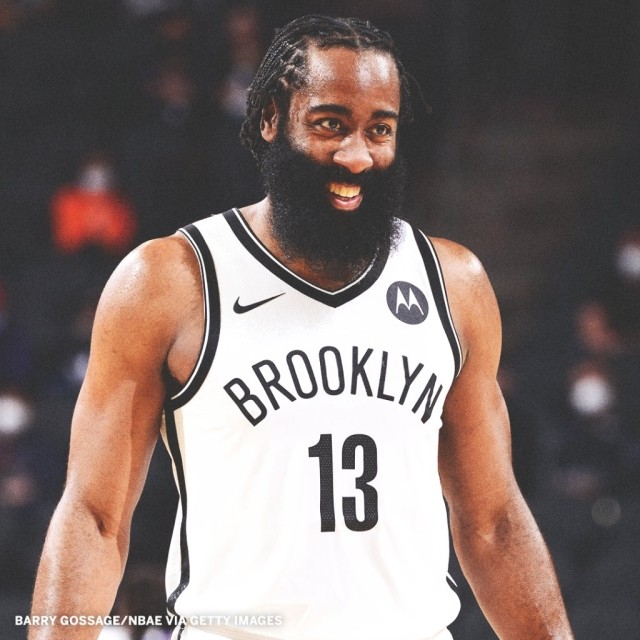 nba近日公布了东西部二月的月度最佳球员,篮网的哈登成为东部月最佳