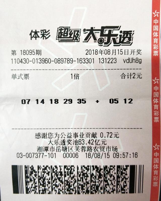 曾怀疑能否中奖,湘潭彩民兑体彩大乐透623万大奖