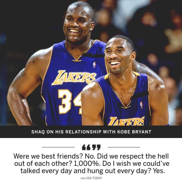 在接受采访时,奥尼尔如此描述自己与科比的关系:"我们是最好的朋友吗?