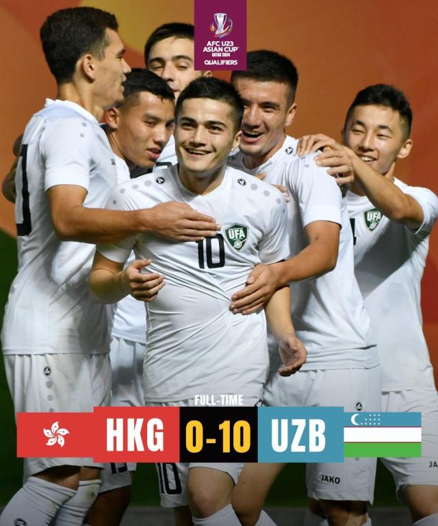 9月奥预赛中，乌兹别克队10比0取胜中国香港队.jpg